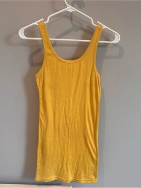 Yellow Ribbed Tank Top - Women M